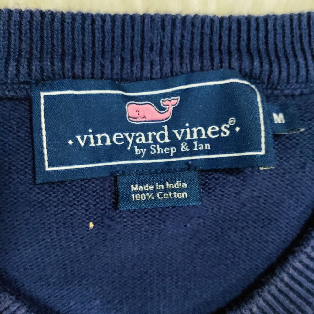 Vineyard Vines Navy Blue Whale Embroidered Preppy Hipster Sweater Men's Medium - Picture 6 of 13